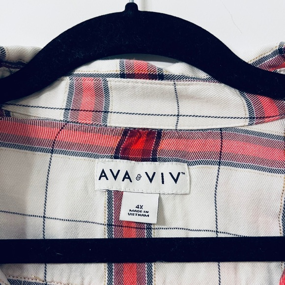 Ava and Viv plaid button down - Picture 2 of 3